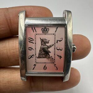 3/$30 Juicy Couture Tank Women No Band Silver Tone Pink Scottie Dog New Battery